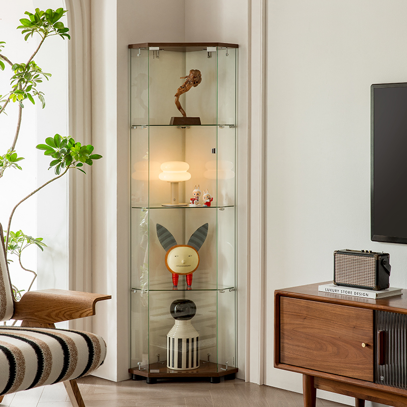 Extra-tall single door glass sideboard